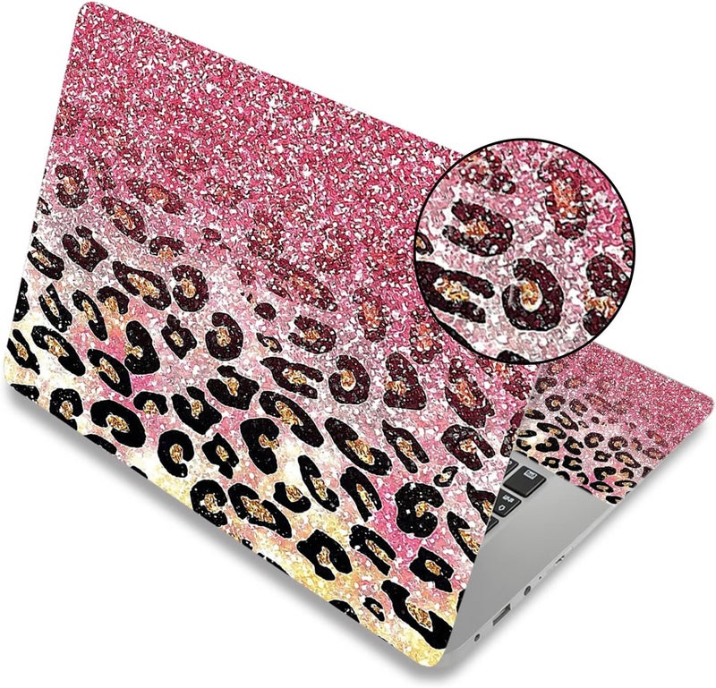 ARTSO 15.6 inch Laptop Notebook Skin Sticker Universal Soft Art Cover Decal Fits 12 13 13.3 14 15 15.4 15.6 inch Laptop Protector,Easy to Apply, Reusable, Pink Leopard Print - Image 2